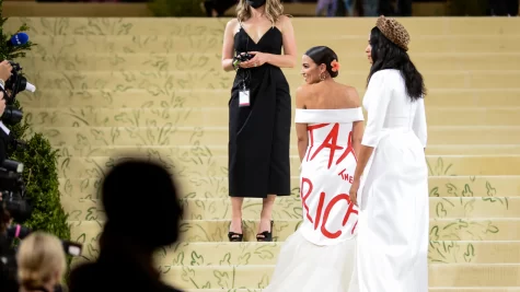 AOC and designer Aurora James make their first Met Gala appearance.