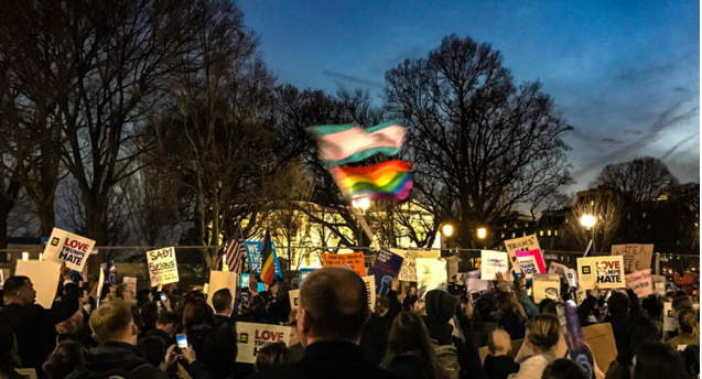 People were protesting the passing of the ‘Don’t Say Gay Bill’ across the country in April.