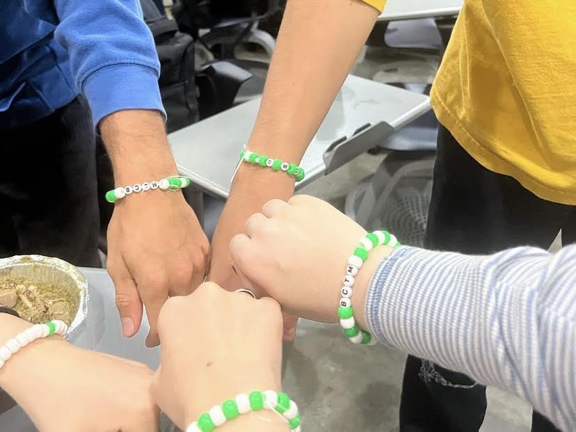 The Bring Change to Mind Club created bracelets with positive affirmations to remind students of their worthiness. Photo by Isabelle Schmidt ‘23