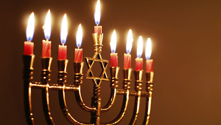 Star of David Hanukkah menorah