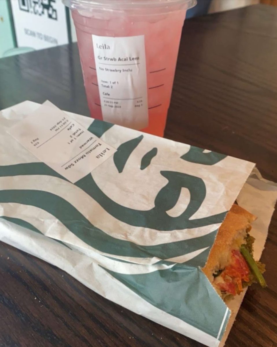 Leila Morvarid ‘28 orders two items from the Starbucks menu after school.